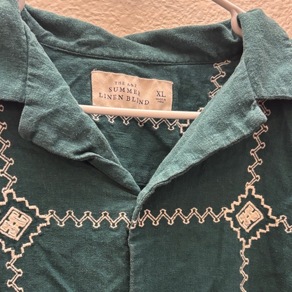 Abercrombie & Fitch Dark Teal Patterned Shirt - Picture 2 of 3